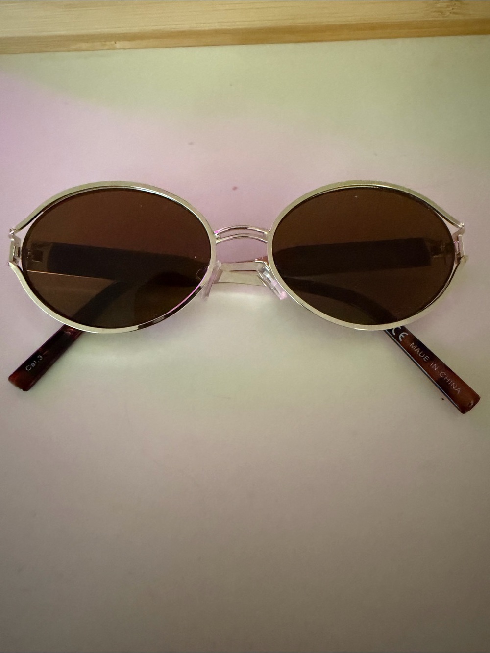 Clear Frame Sunglasses with Brown Lenses